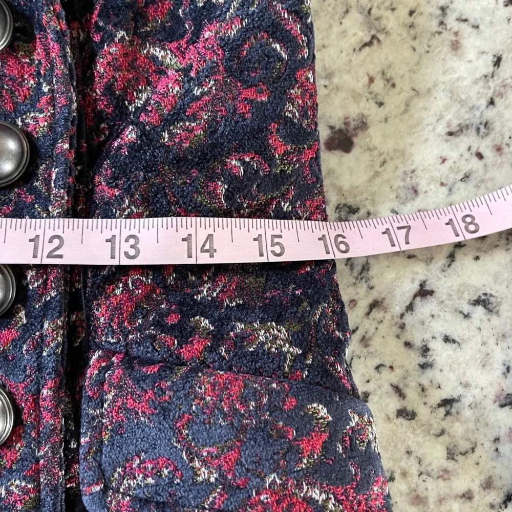 Free People Fox Trot Equestrian Tapestry‎ Coat Women XS Red Combo Floral Brocade